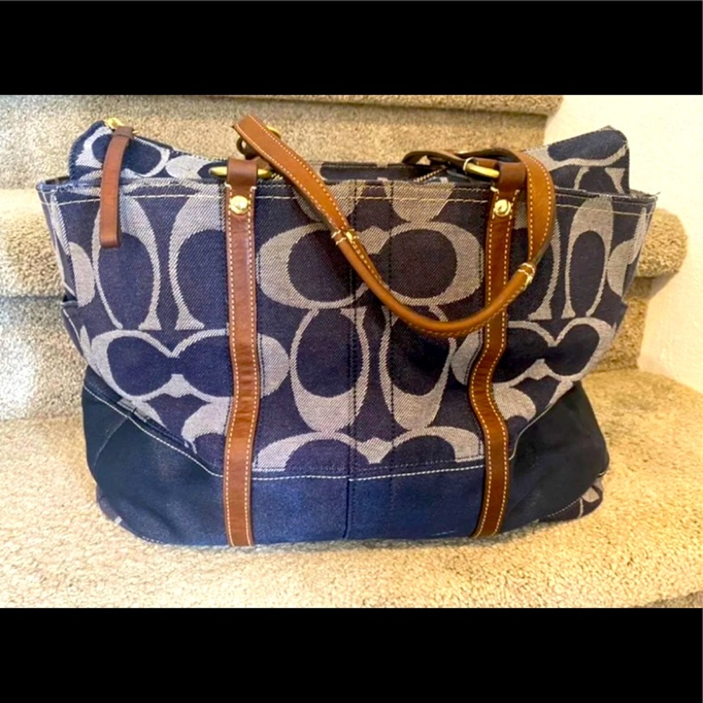 Coach Signature Stripe Multifunction Bag